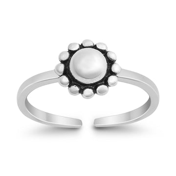 Bali Toe Ring Adjustable Band 925 Sterling Silver For Women (7mm)